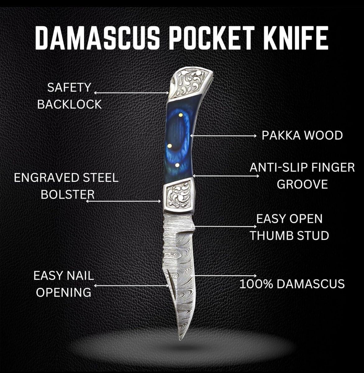Damascus Folding Knive